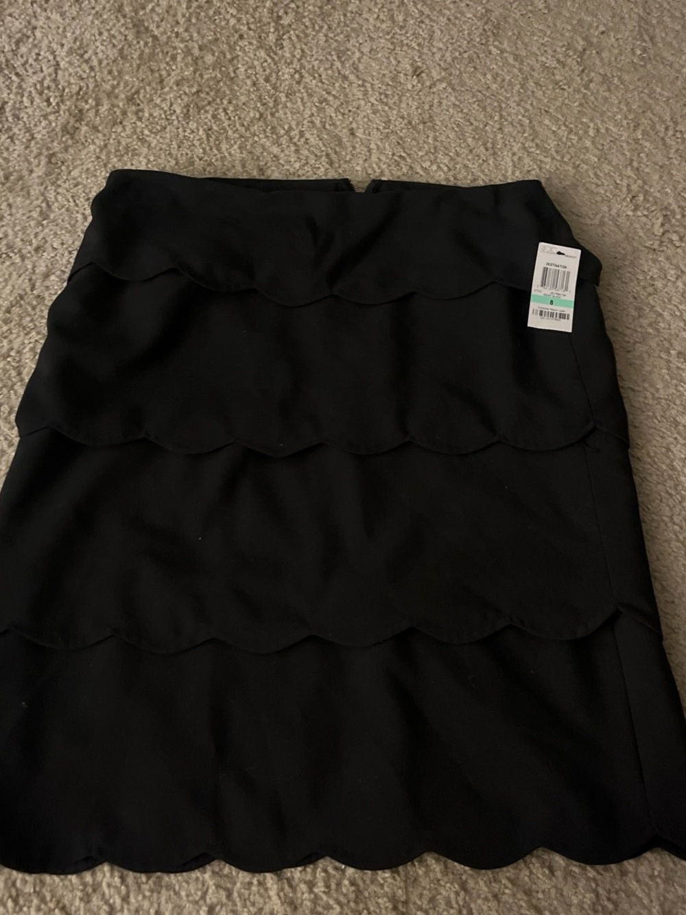 Alfani Black Scalloped Tier Pencil Skirt